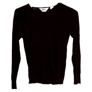 REI long sleeve black silk shirt. small